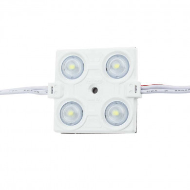 2.4W LED МОДУЛ С ЛУПА 4 2835 160° DC12V IP65 43*38*6.5mm – Студено Бяла