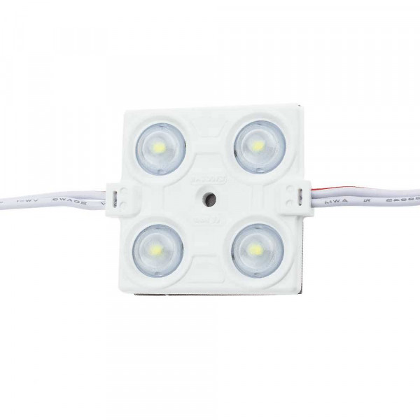 2.4W LED МОДУЛ С ЛУПА 4 2835 160° DC12V IP65 43*38*6.5mm – Студено Бяла 