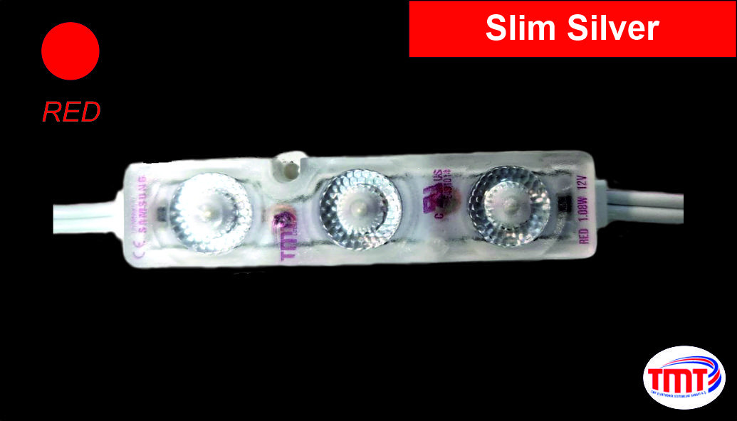 Slim Silver LED Module, RED, 1,08W, IP 67