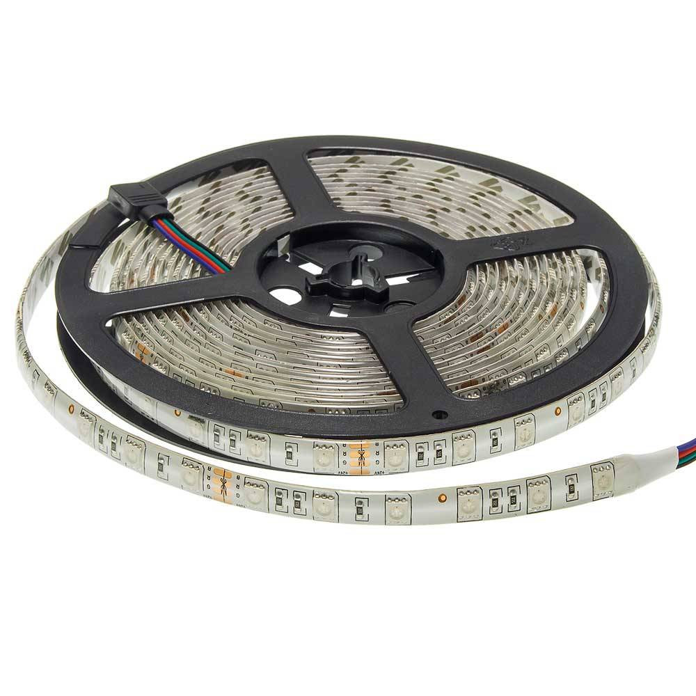 24V LED ЛЕНТА 1ролка-5м, 5050 60 SMD/m RGB ВЛАГОЗАЩИТЕНА