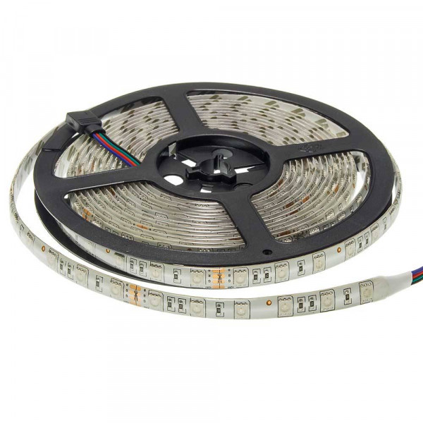 24V LED ЛЕНТА 1ролка-5м, 5050 60 SMD/m RGB ВЛАГОЗАЩИТЕНА 