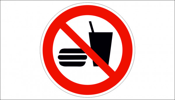 NO EATING AND DRINKING SIGN