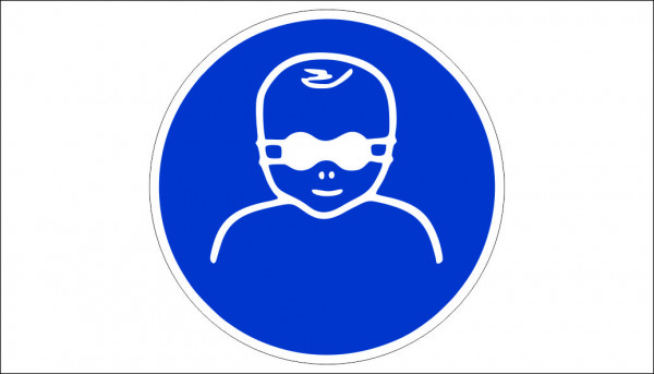 SIGN MANDATORY USE OPAQUE CHILDREN'S EYE PROTECTION