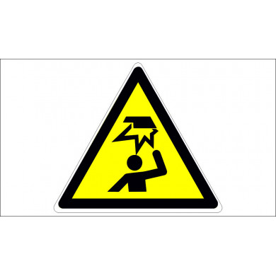 SIGN ATTENTION OVERHEAD OBSTACLE