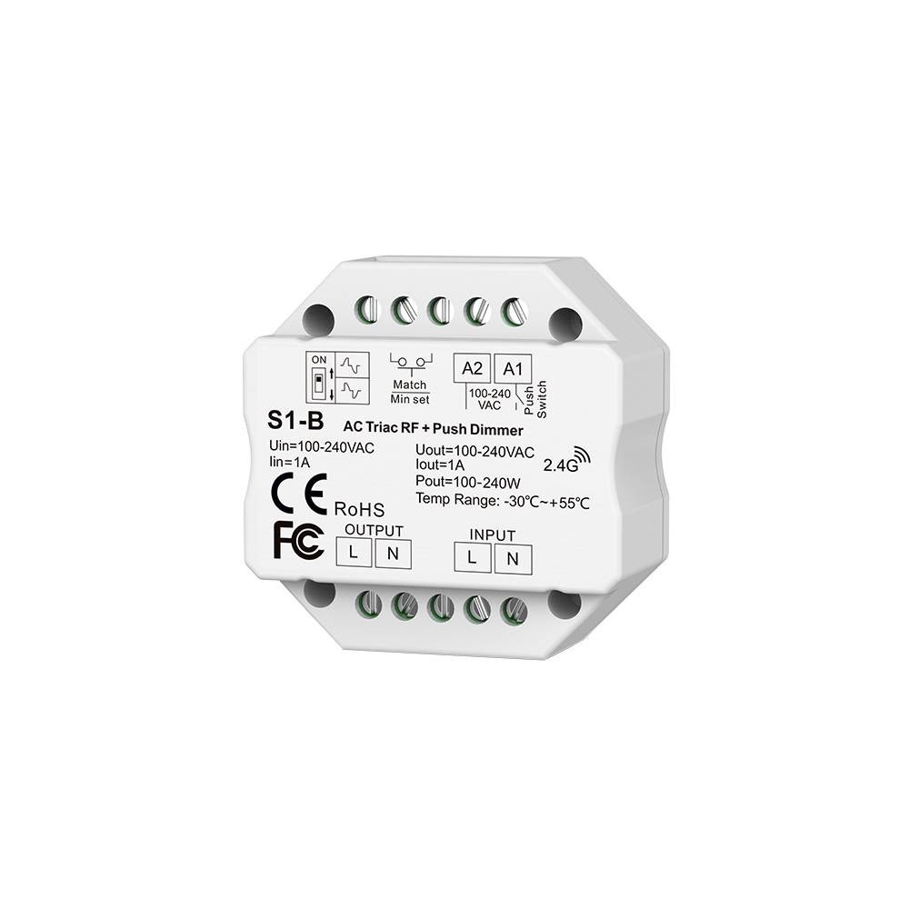 TRIAC RF Димер 100-240VAC RF2.4G 1A*1CH 110W/220W(110V/220V)