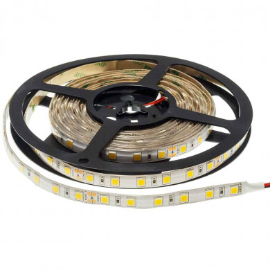 24V LED ЛЕНТА 1ролка-5м, 5050 60 SMD/m ВЛАГОЗАЩИТЕНА – Топло Бяла