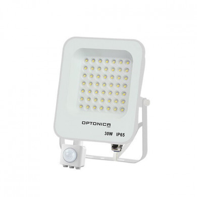 LED SMD ПРОЖЕКТОР БЯЛ 30W 2700LM AC220-240V 90° IP65 2700K + СЕНЗОР