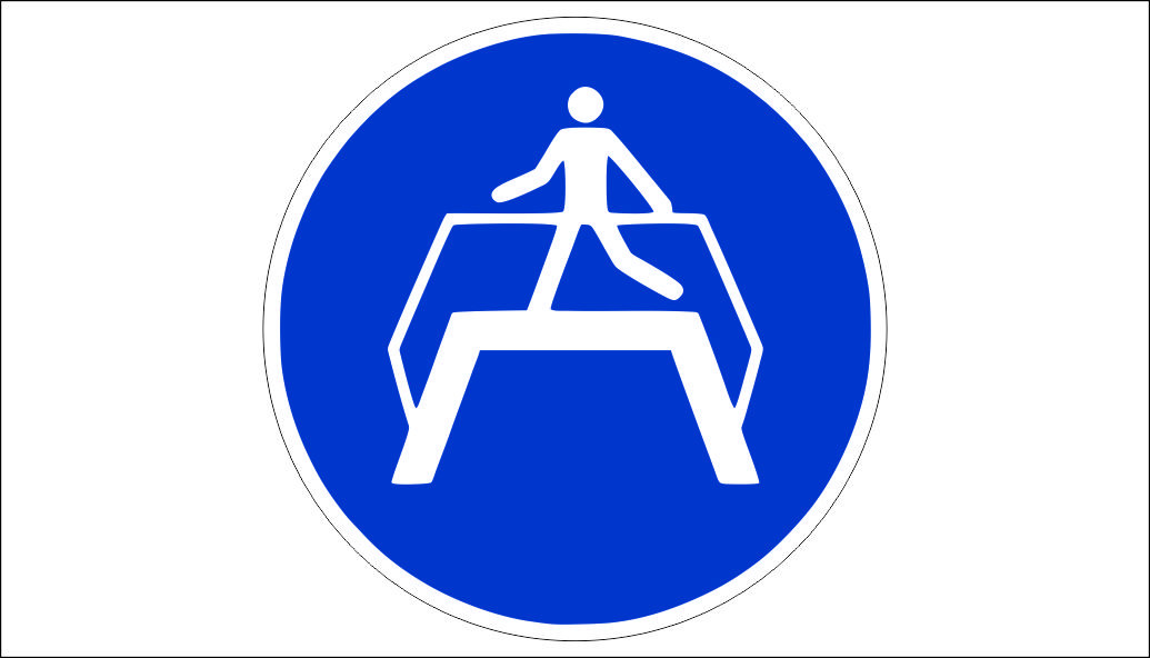 SIGN COMPULSORY USE OF PEDESTRIC BRIDGE