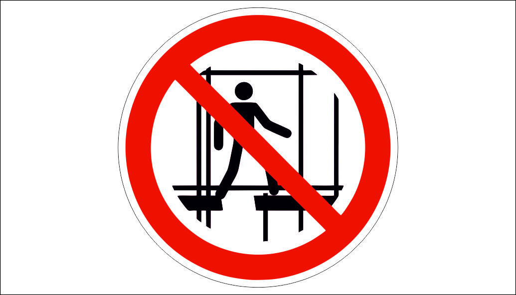 "NO USE INCOMPLETE SCAFFOLDING PROHIBITED" SIGN