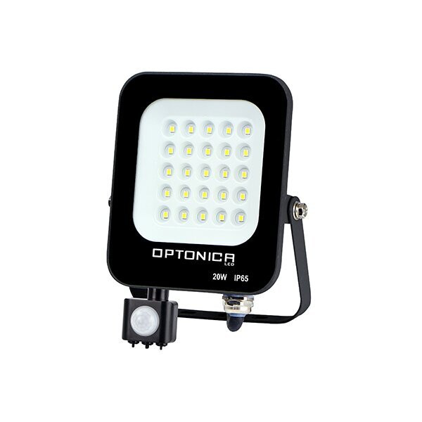 LED SMD ПРОЖЕКТОР ЧЕРЕН 20W 1800LM AC220-240V 90° IP65 4500K + СЕНЗОР