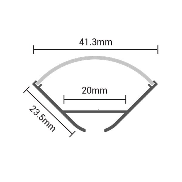 ЪГЛОВ АЛУМИНИЕВ ПРОФИЛ ЗА LED ЛЕНТА СИВ L=2m 16x16x10.5mm