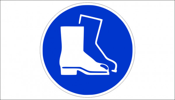 SIGN MANDATORY USE OF SAFETY BOOTS