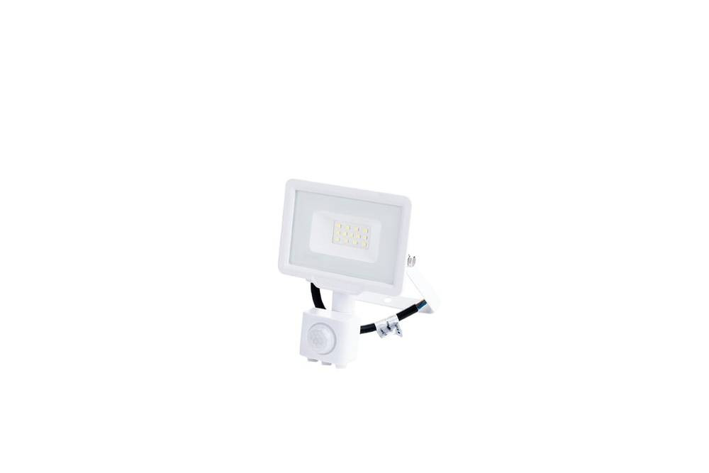 10W LED SMD ПРОЖЕКТОР 800LM AC220-265V 120° IP65 СЪС СЕНЗОР БЯЛ – Студено Бяла