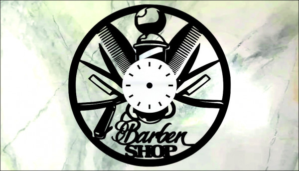 Часовник от грамофонна плоча Barber_Shop_3