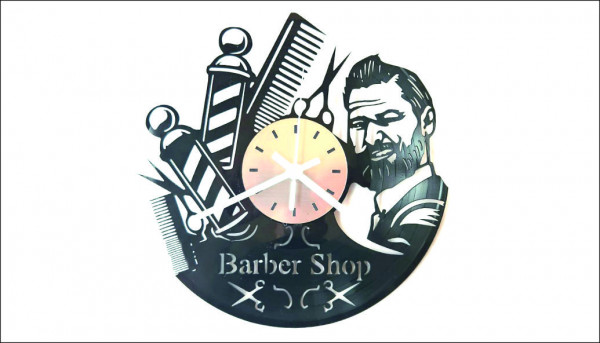 Часовник от грамофонна плоча Barber_Shop