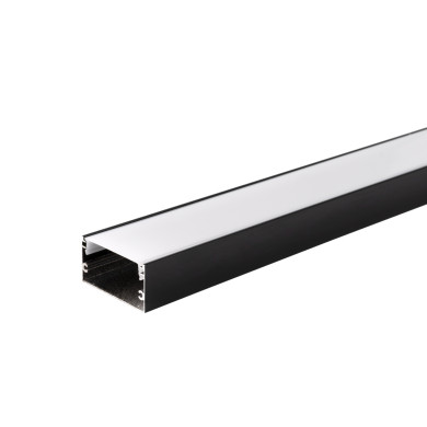 АЛУМИНИЕВ ПРОФИЛ ЗА LED ЛЕНТА ЧЕРНО ТЯЛО/БЯЛ РАЗСЕЙВАТЕЛ 2m 40x20mm