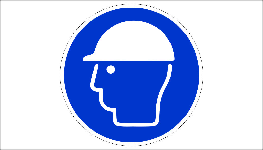 SIGN "MANDATORY USE OF A SAFETY HELMET"