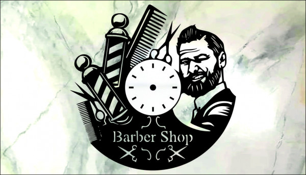 Часовник от грамофонна плоча Barber_Shop