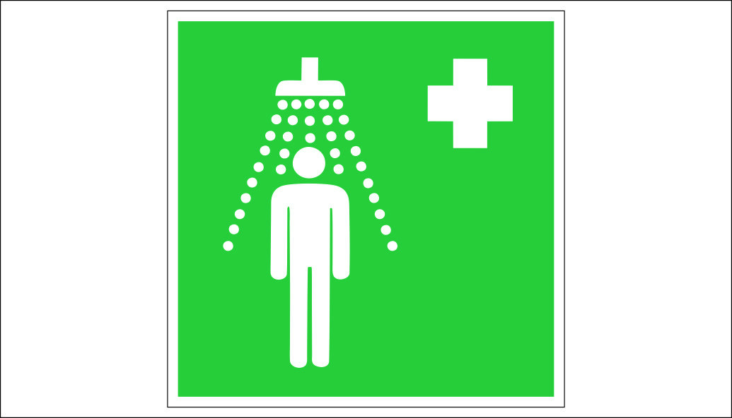 "SAFE SHOWER" SIGN