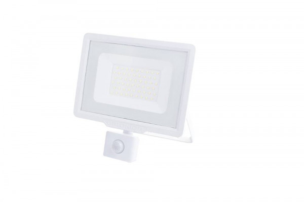 50W LED SMD ПРОЖЕКТОР 4000LM AC220-265V 120° IP65 СЪС СЕНЗОР, БЯЛ – Студено Бяла