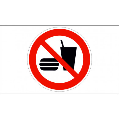 NO EATING AND DRINKING SIGN