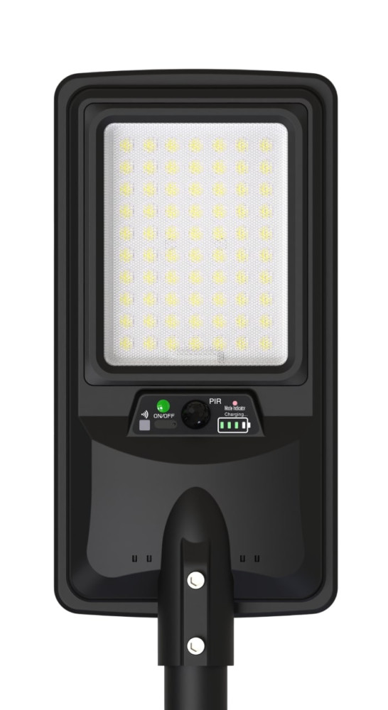 LED СОЛАРНА УЛИЧНА ЛАМПА 12W 2250LM 12Ah 6000K IP65 СЪС СЕНЗОР ЗА ДВИЖЕНИЕ/ДИСТАНЦИОННО УПРАВЛЕНИЕ