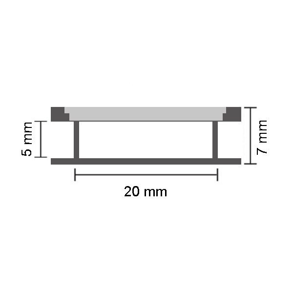 АЛУМИНИЕВ ПРОФИЛ ЗА LED ЛЕНТА СИВО ТЯЛО/БЯЛ РАЗСЕЙВАТЕЛ 2m