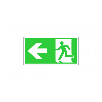 SIGN EMERGENCY EXIT EVACUATION ROUTE LEFT