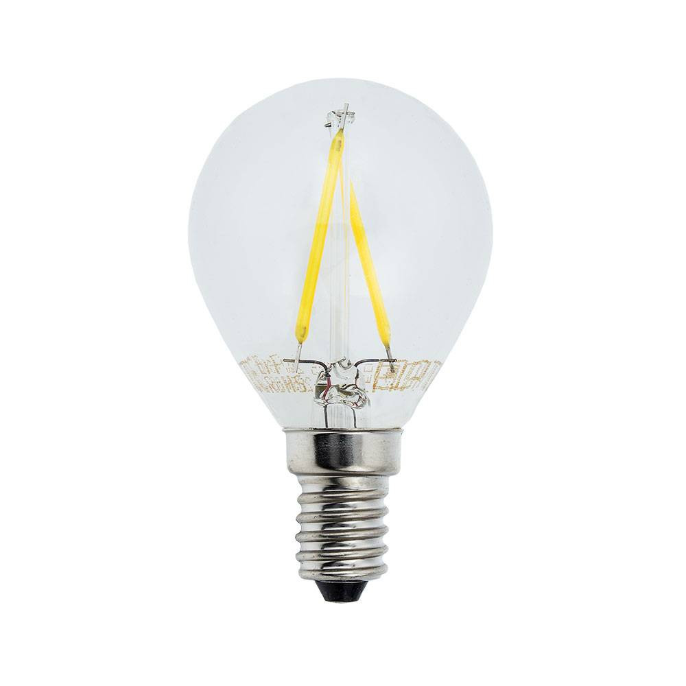 LED КРУШКА ФИЛАМЕНТ G45 2W 200LM E14 175-265V 2700К