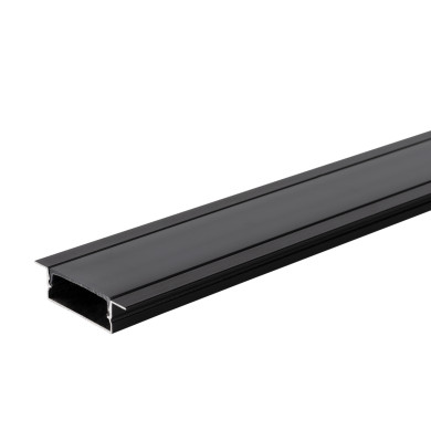 АЛУМИНИЕВ ПРОФИЛ ЗА LED ЛЕНТА ЧЕРНО ТЯЛО/ЧЕРЕН РАЗСЕЙВАТЕЛ 2m 41x10mm ЗА ВГРАЖДАНЕ
