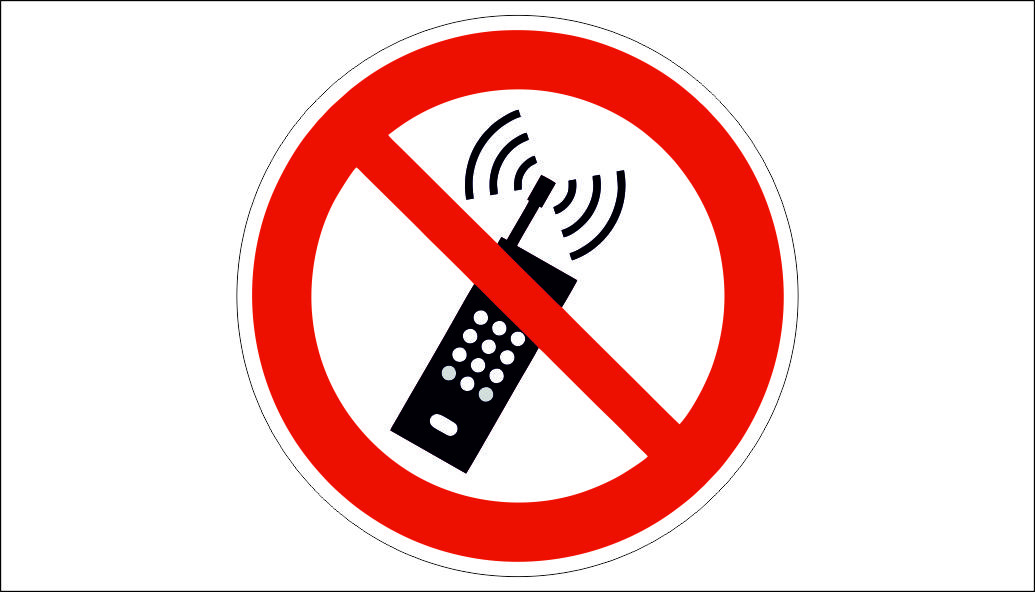 "NO USE OF MOBILE PHONES" SIGN