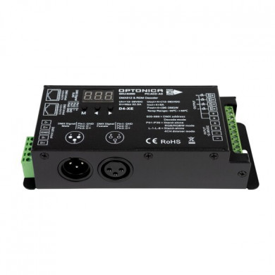 DMX512 ДЕКОДЕР 12-36VDC 8A*4CH MAX32A 384W/768W/1152W(12V/24V/36V)