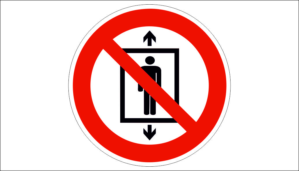 "NO USE OF PASSENGER LIFT" SIGN