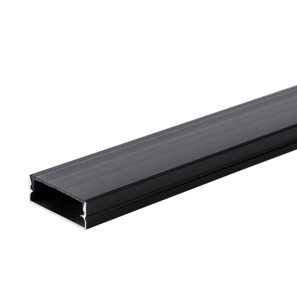АЛУМИНИЕВ ПРОФИЛ ЗА LED ЛЕНТА ЧЕРНО ТЯЛО/ЧЕРЕН РАЗСЕЙВАТЕЛ 2m 30x10mm