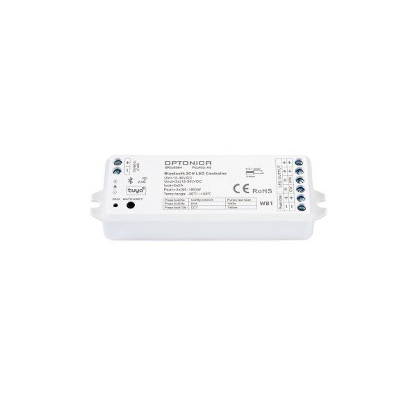 TUYA(BLUETOOTH) & RF-КОНТРОЛЕР 12-36VDC 5A*2CH 120W/240W/360W(12/24V/36V)