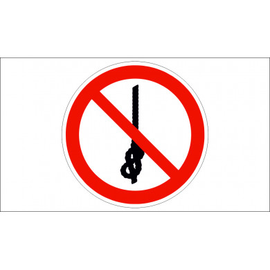 NO KNOT TYING SIGN