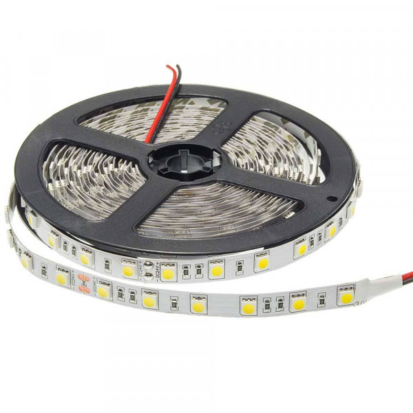  24V LED ЛЕНТА 1ролка-5м, 5050 60 SMD/m НЕВЛАГОЗАЩИТЕНА – Студено Бяла