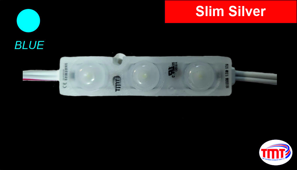 Slim Silver LED Module, BLUE, 1,08W, IP 67