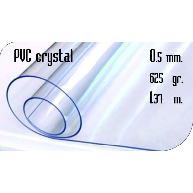 PVC КРИСТАЛ 0.5 ММ. 625 ГР./М2, ШИРИНА 1,37Х50 МЕТРА РОЛКА