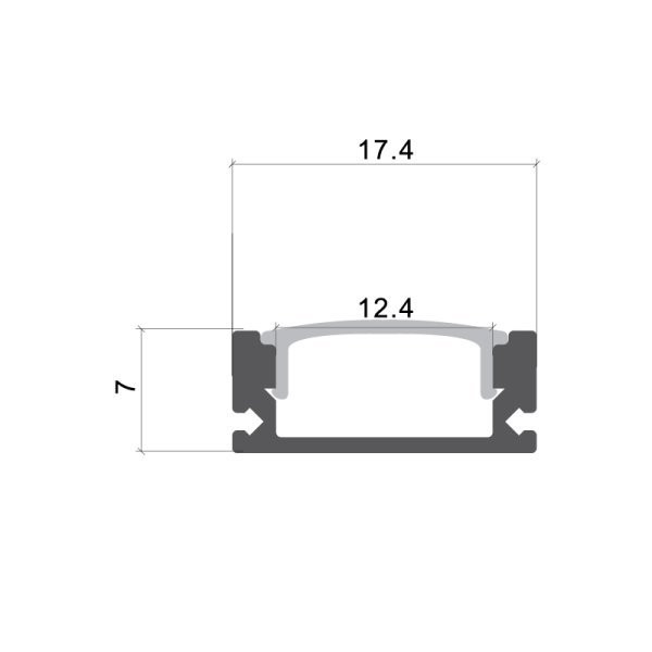 АЛУМИНИЕВ ПРОФИЛ ЗА LED ЛЕНТА 6mm L=2m