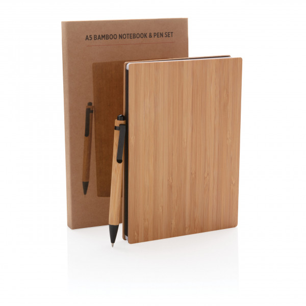 BAMBOO NOTEBOOK AND PEN SET