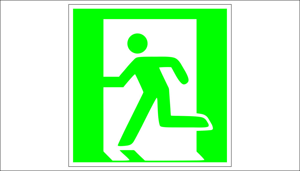 "EVACUATION EXIT /LEFT/" SIGN