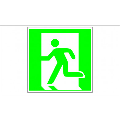 "EVACUATION EXIT /LEFT/" SIGN