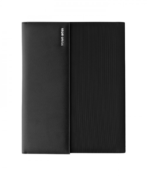 HUGO BOSS PINSTRIPE BLACK FOLDER A4