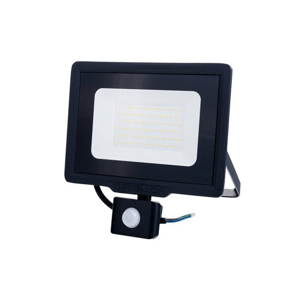 LED SMD ПРОЖЕКТОР ЧЕРЕН 50W 4000LM AC220-265V 120° IP65 4500K 70CM КАБЕЛ- СЪС СЕНЗОР