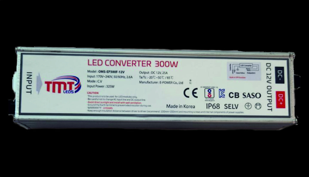 300W, 12V, IP68 LED DRIVERS Outdoor  Metal Case