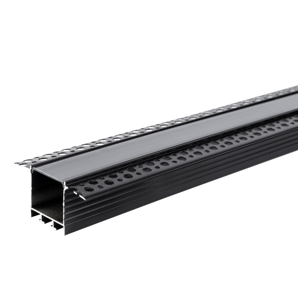 АЛУМИНИЕВ ПРОФИЛ ЗА LED ЛЕНТА ЧЕРНО ТЯЛО/ ЧЕРЕН РАЗСЕЙВАТЕЛ 2m 71.5x35mm ЗА ВГРАЖДАНЕ