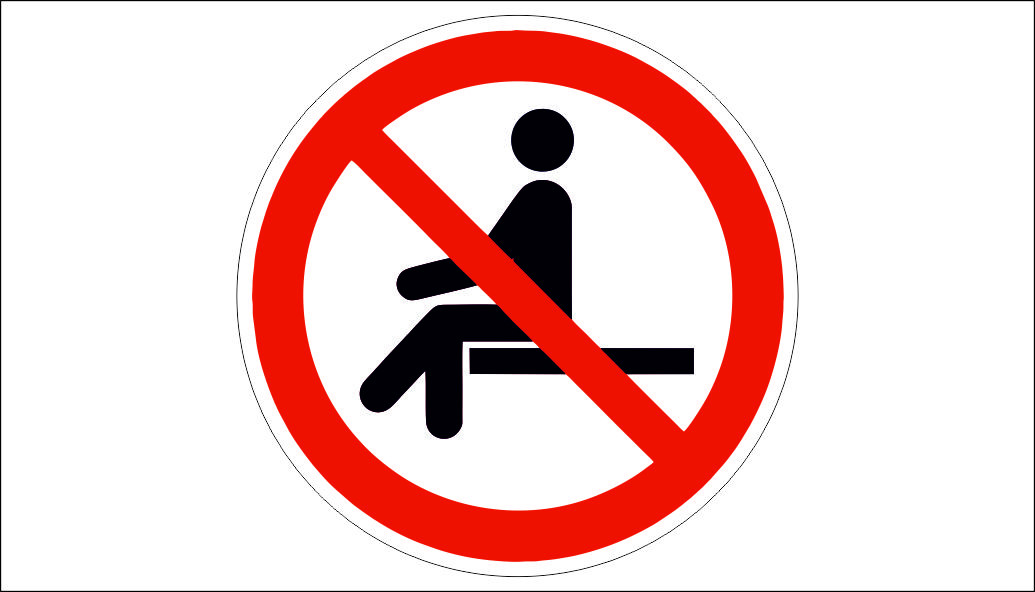 "NO SITTING" SIGN