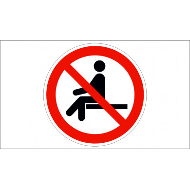 "NO SITTING" SIGN