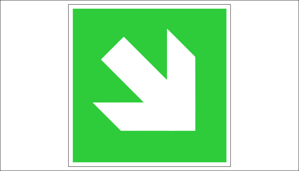 SIGN DIRECTION OF TRAFFIC DOWN RIGHT